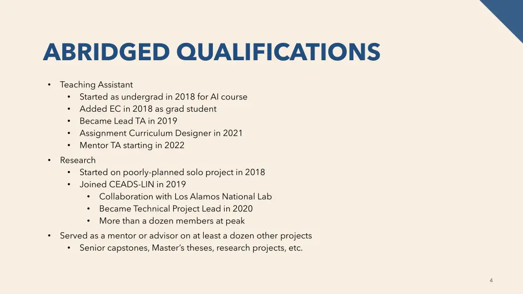 abridged qualifications 1