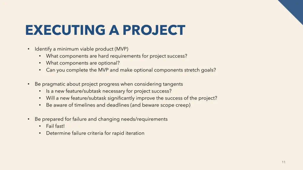 executing a project