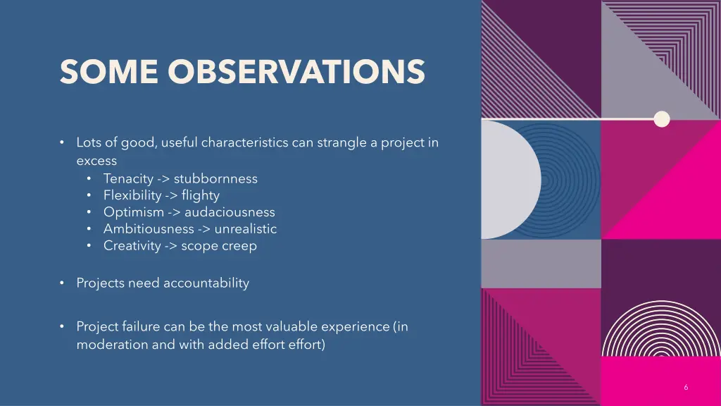 some observations 1