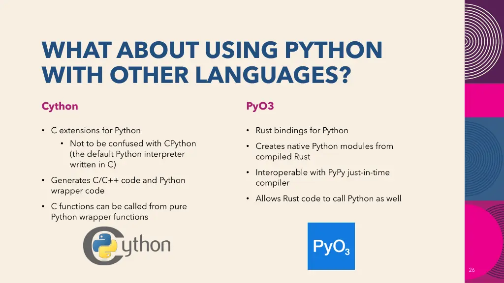what about using python with other languages