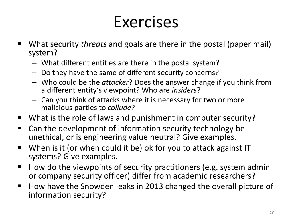 exercises