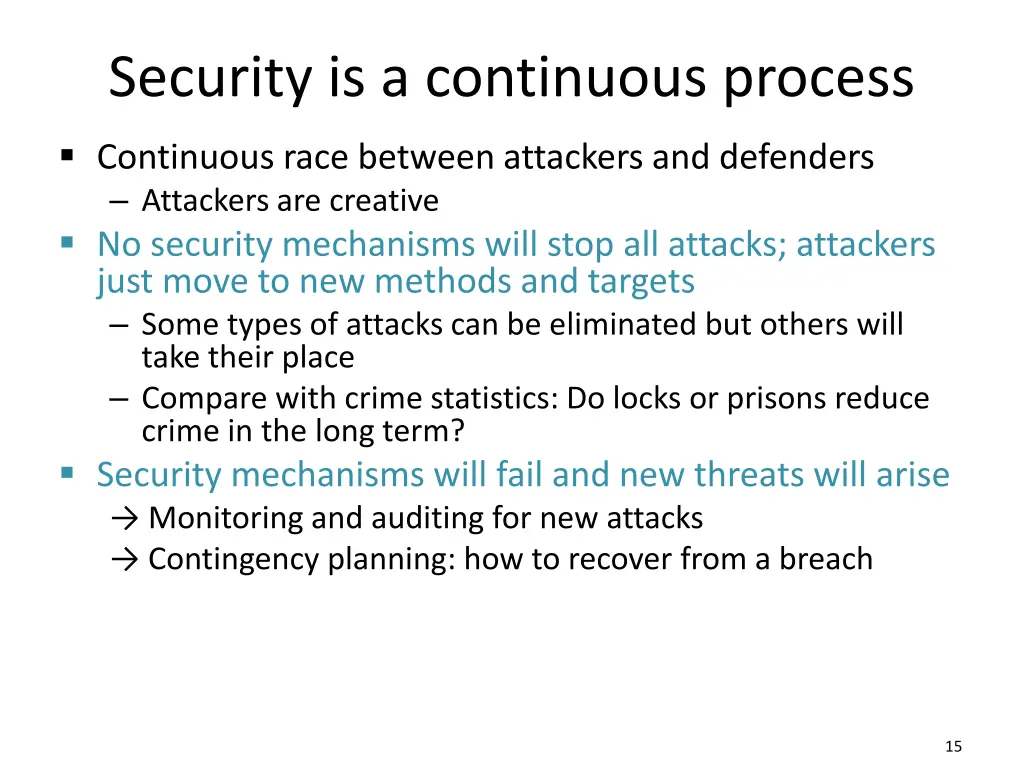 security is a continuous process