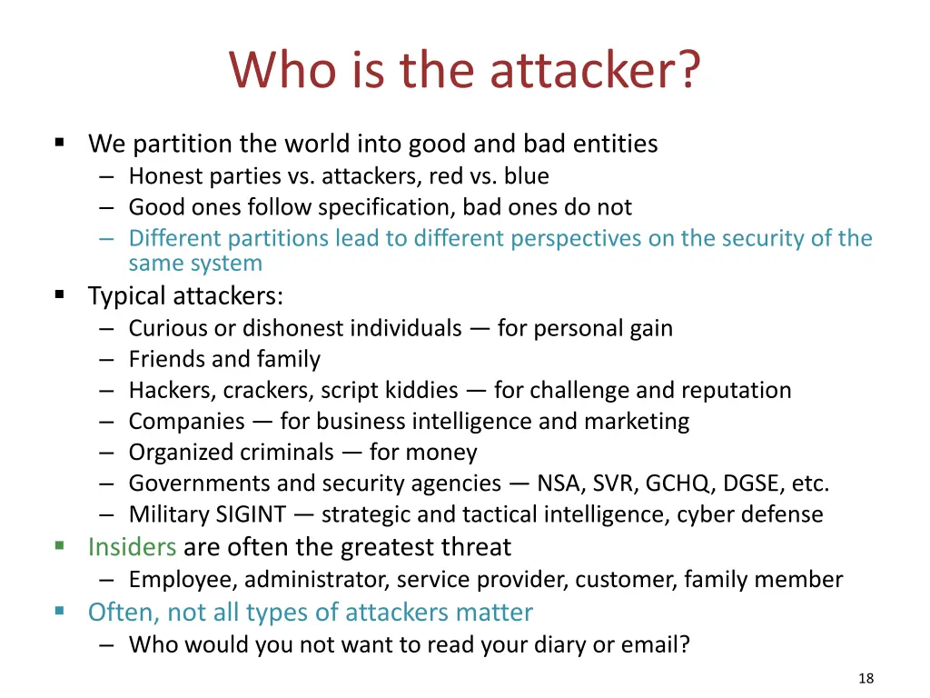 who is the attacker