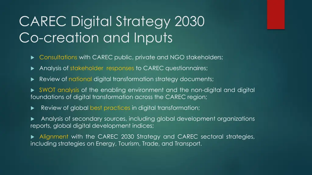 carec digital strategy 2030 co creation and inputs
