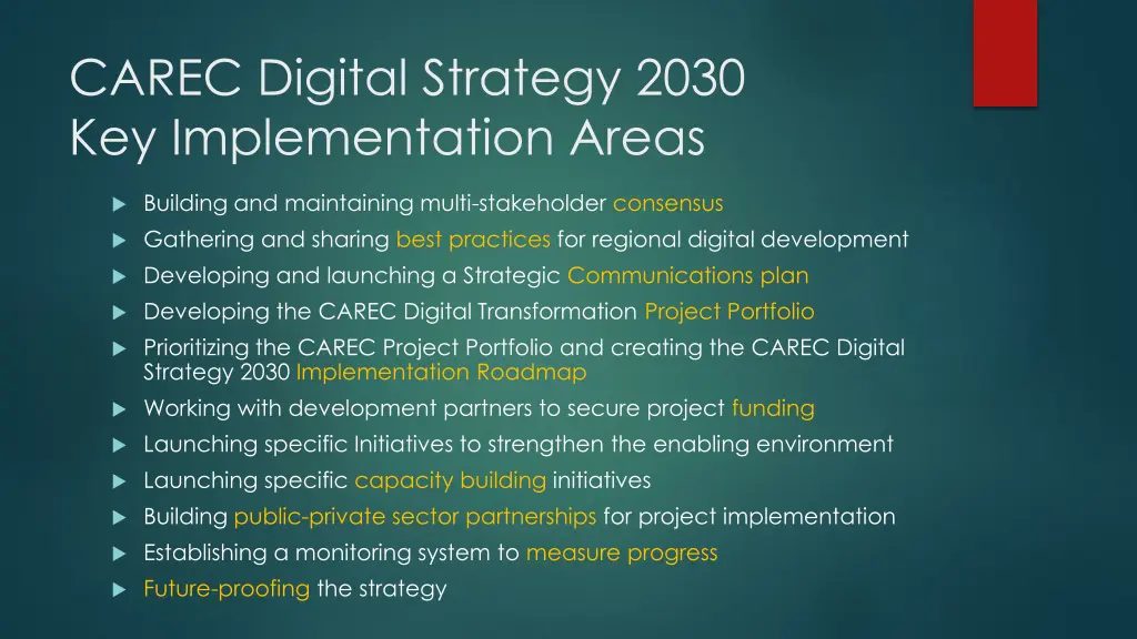 carec digital strategy 2030 key implementation
