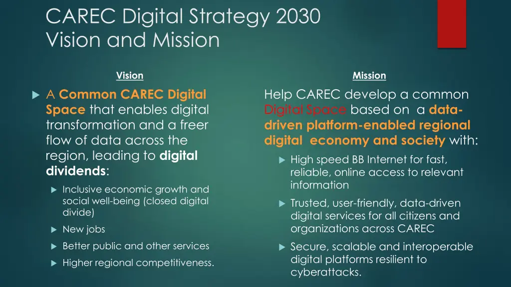 carec digital strategy 2030 vision and mission