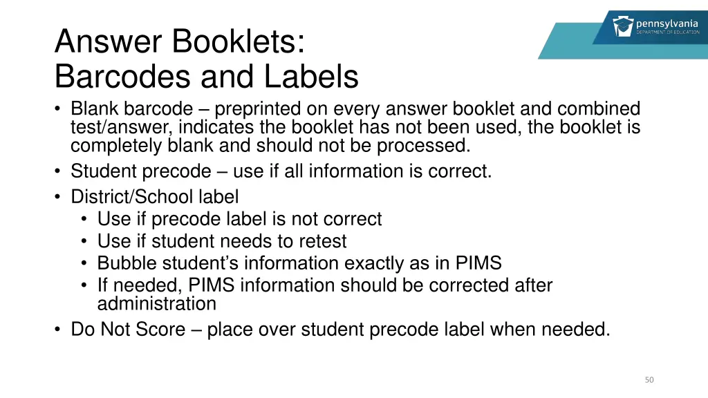 answer booklets barcodes and labels blank barcode