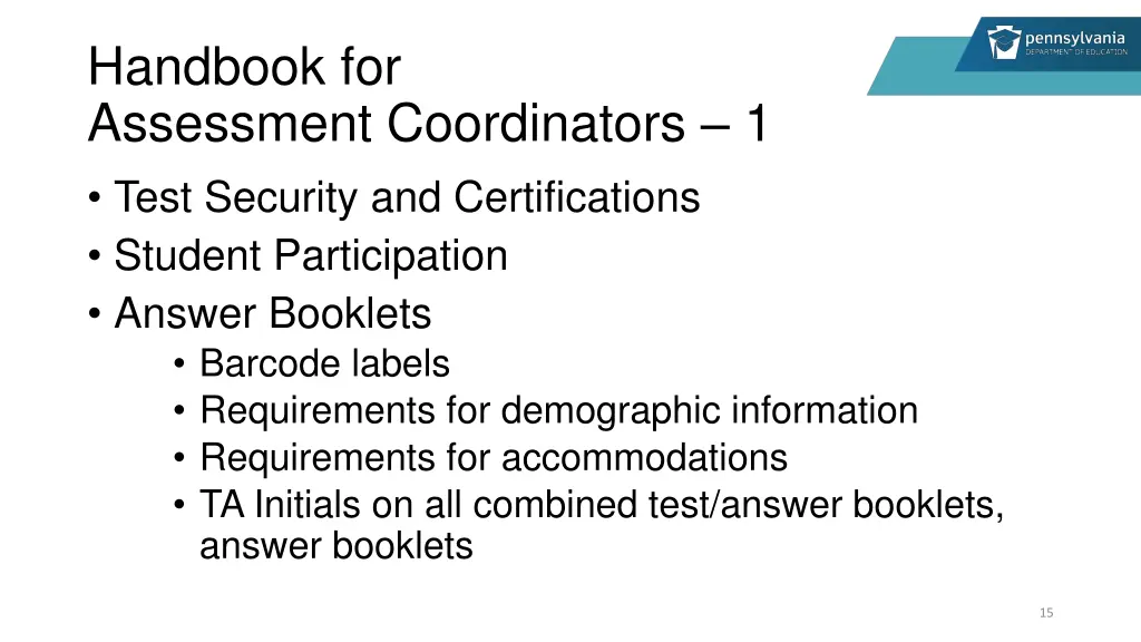 handbook for assessment coordinators 1 test
