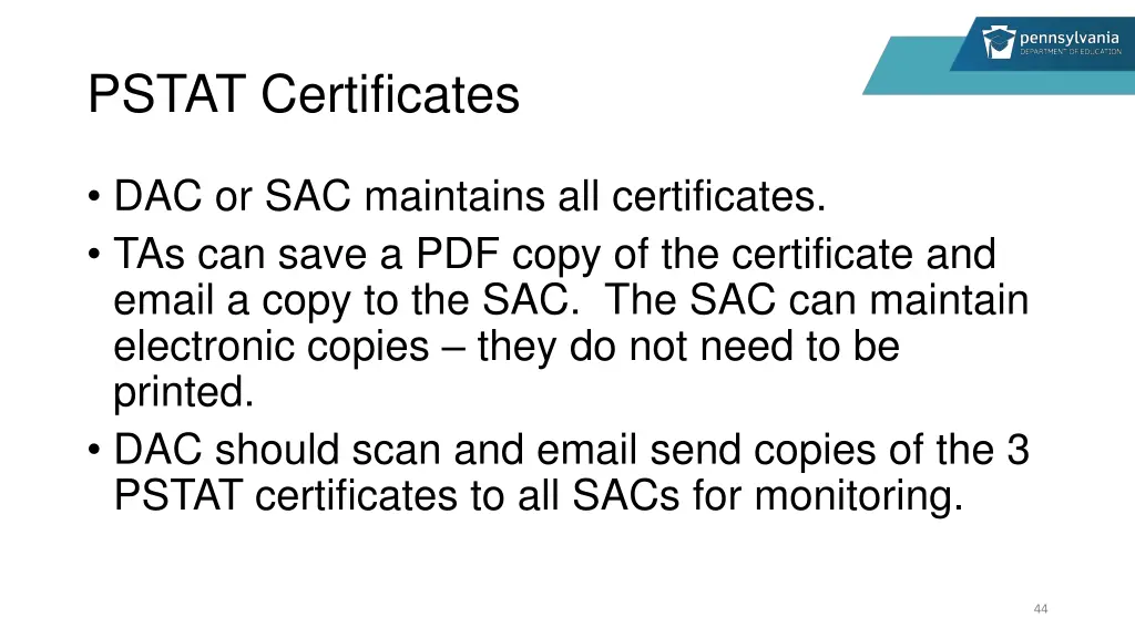 pstat certificates