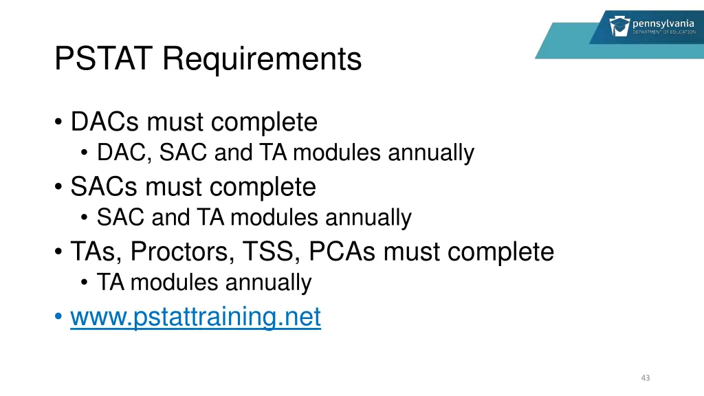 pstat requirements