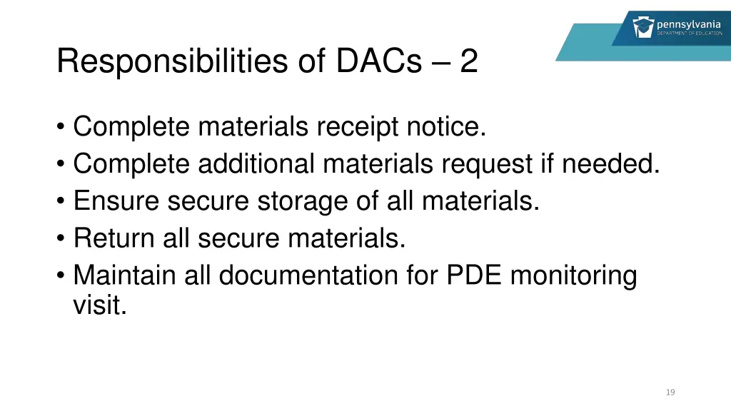 responsibilities of dacs 2