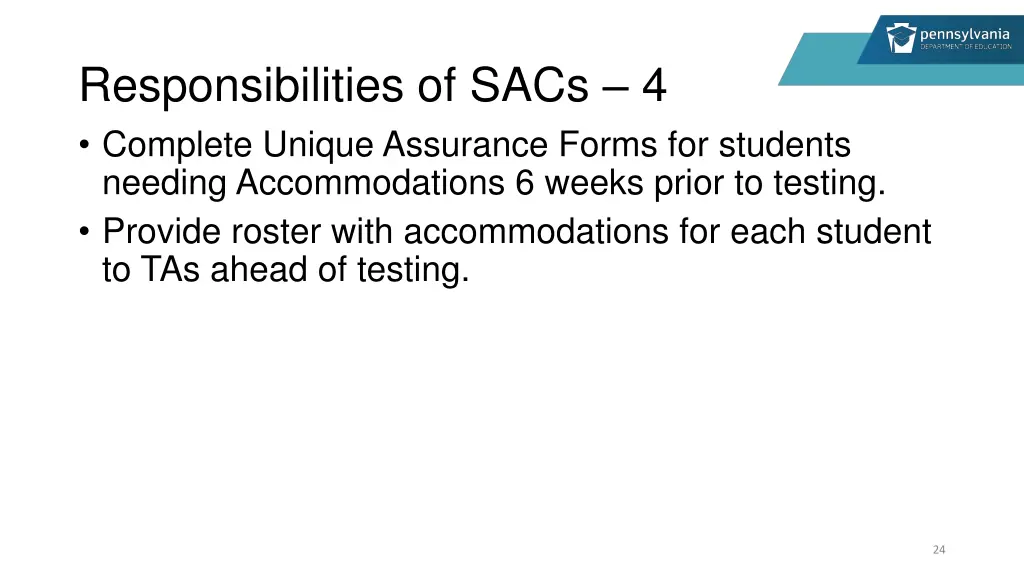 responsibilities of sacs 4 complete unique