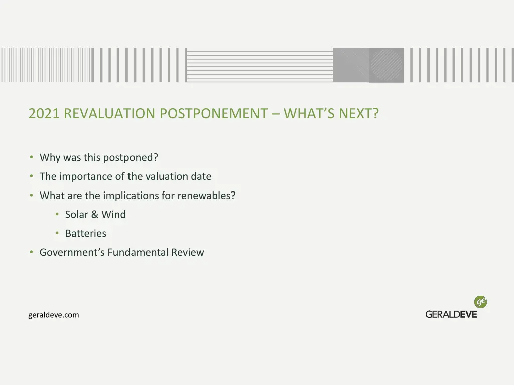 2021 revaluation postponement what s next