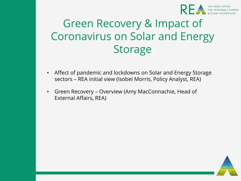 green recovery impact of coronavirus on solar