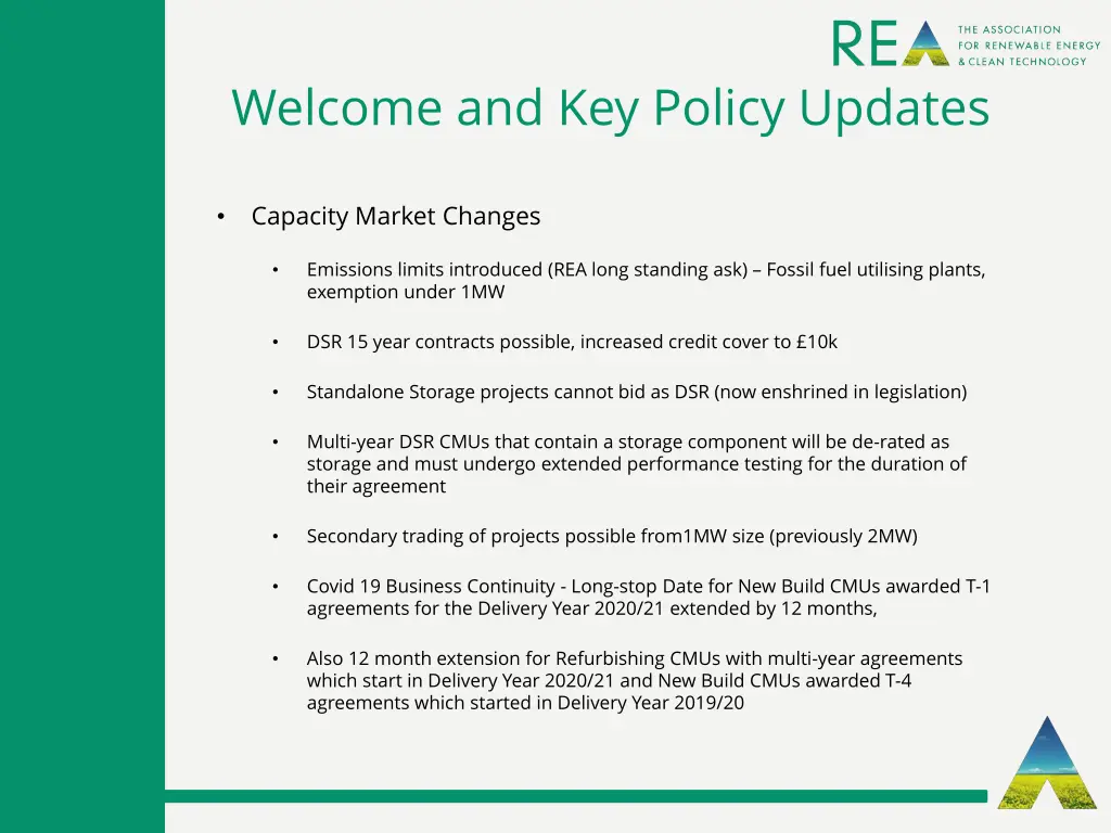 welcome and key policy updates