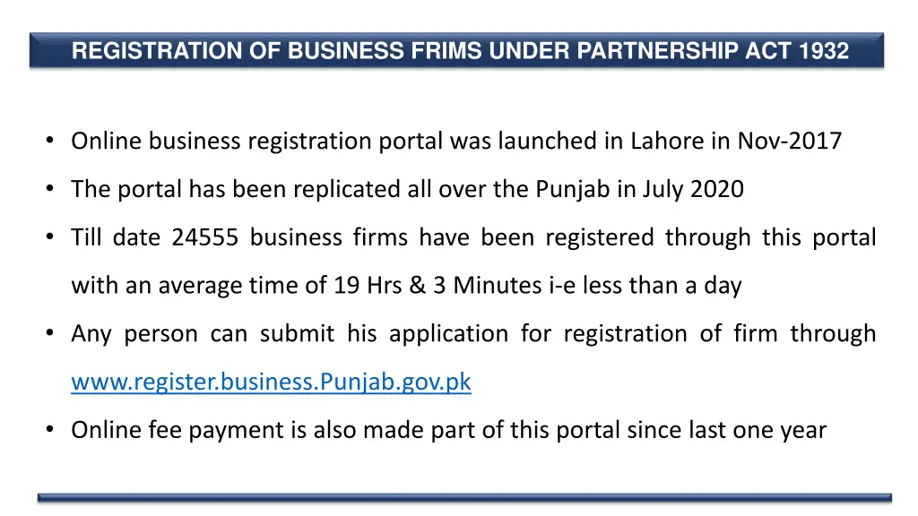 registration of business frims under partnership
