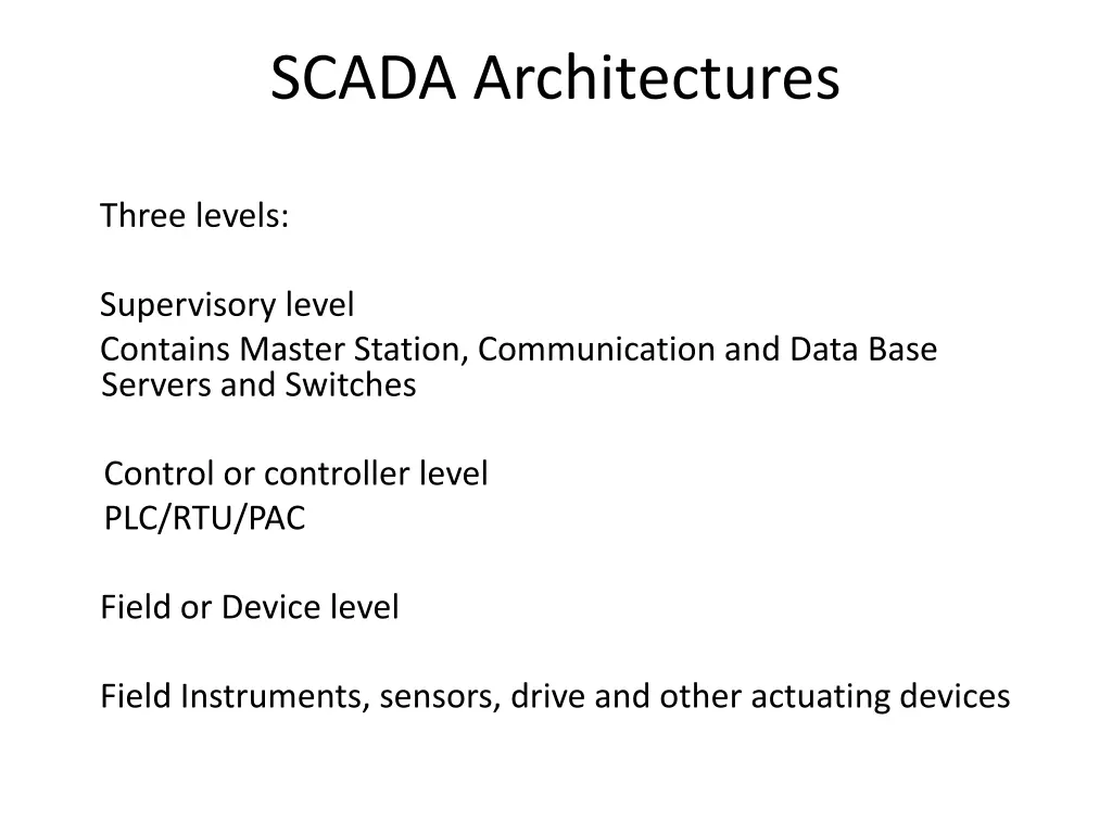 scada architectures