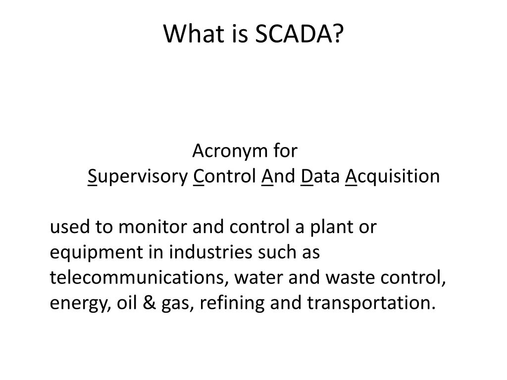 what is scada