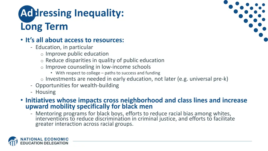 addressing inequality long term it s all about