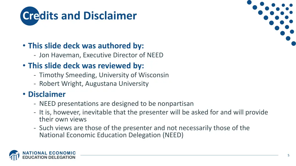credits and disclaimer