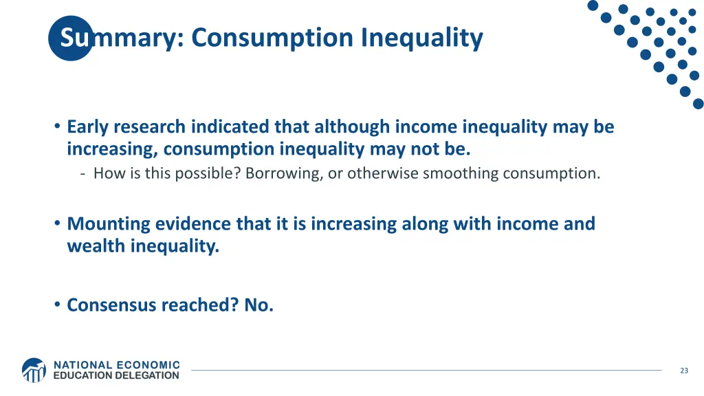 summary consumption inequality