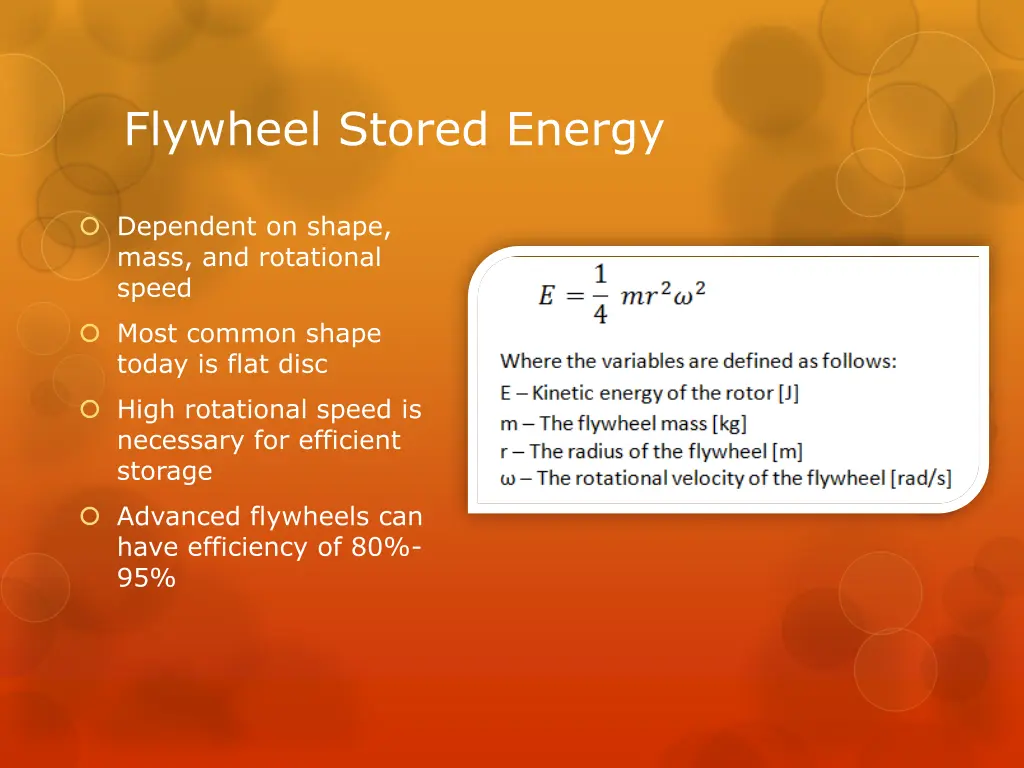 flywheel stored energy