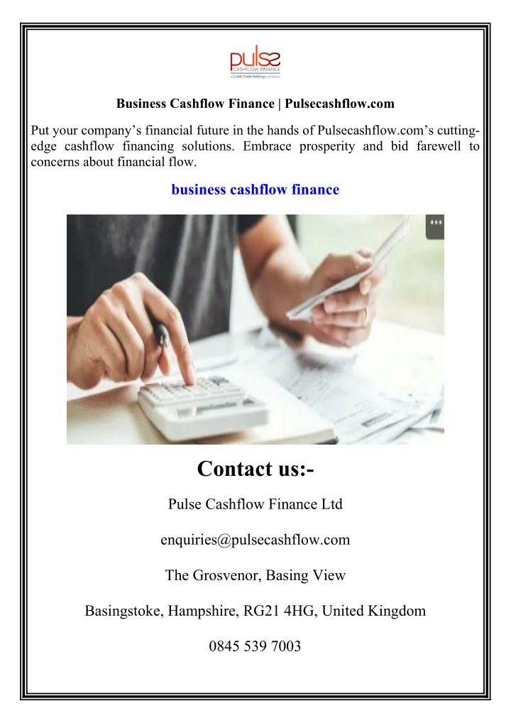 business cashflow finance pulsecashflow com