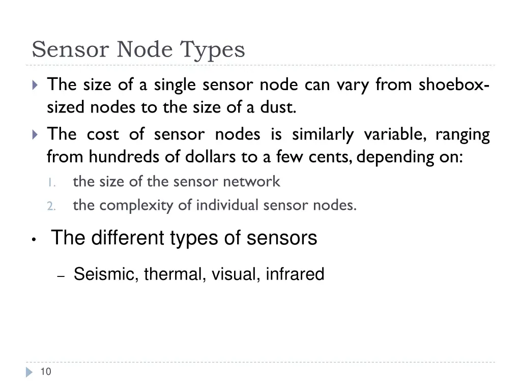 sensor node types