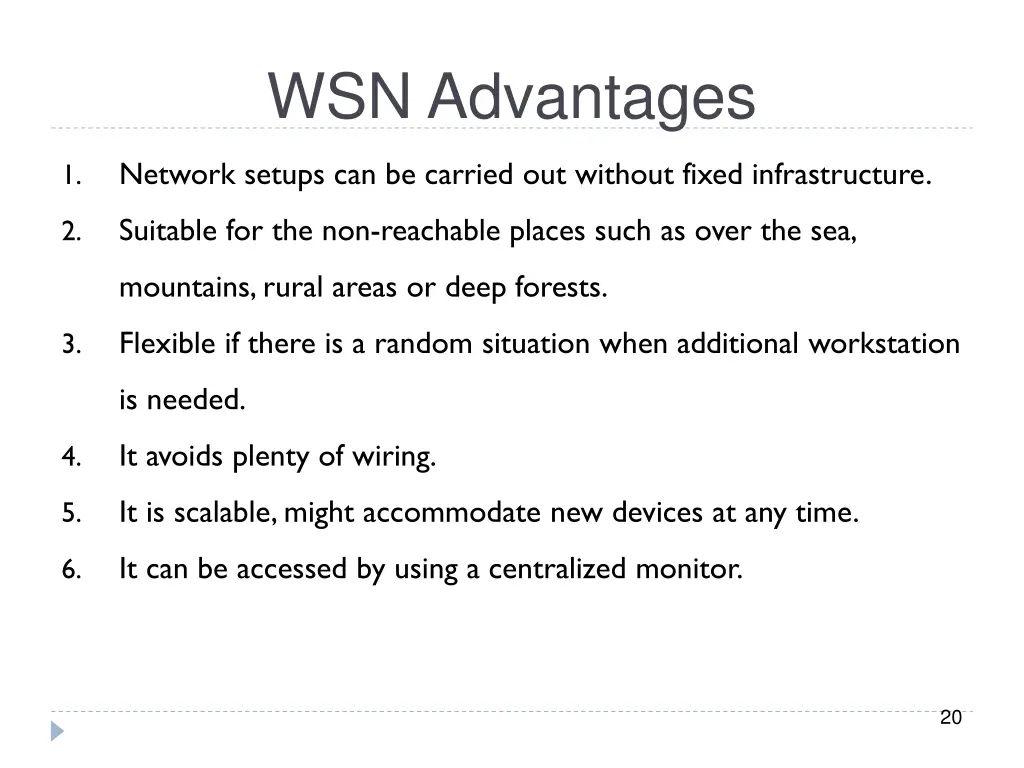 wsn advantages