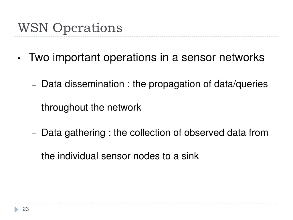 wsn operations
