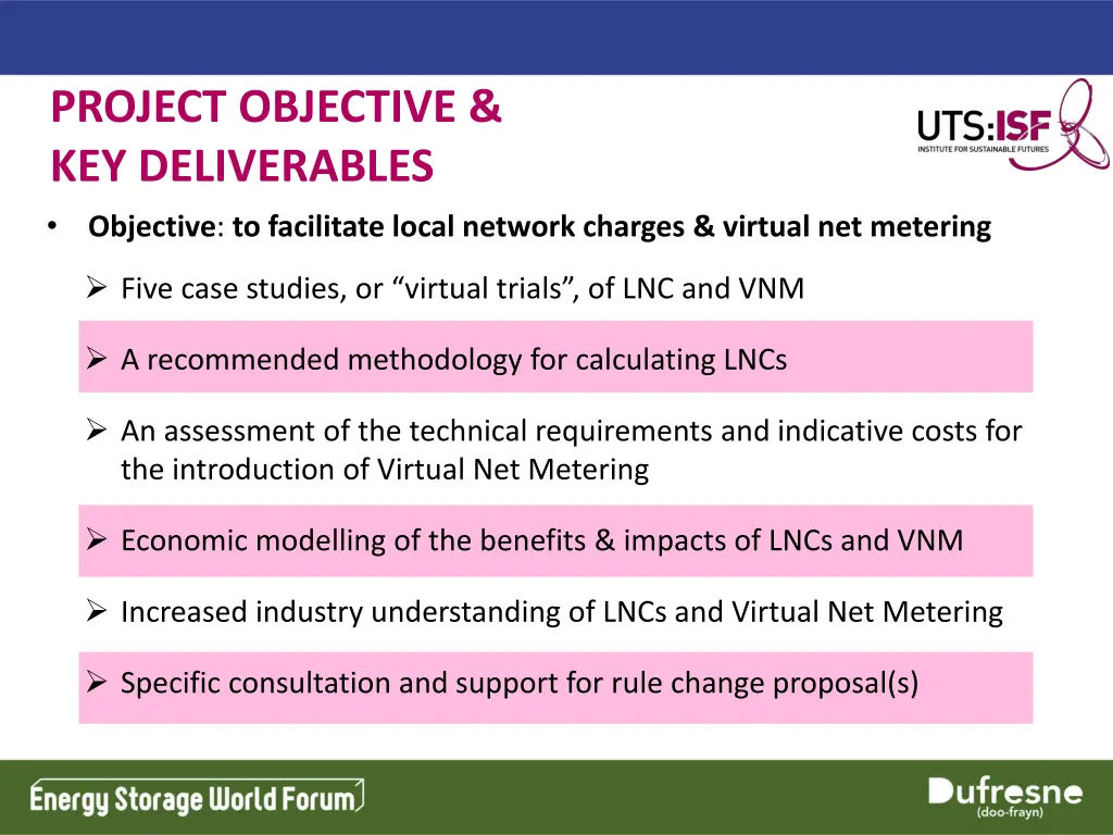 project objective key deliverables