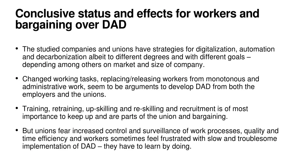 conclusive status and effects for workers