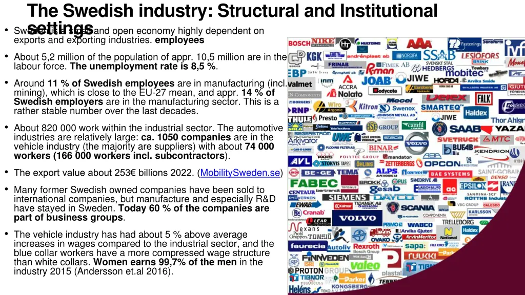the swedish industry structural and institutional