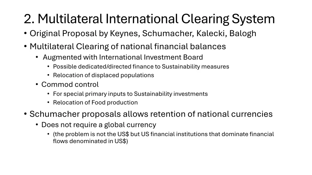 2 multilateral international clearing system