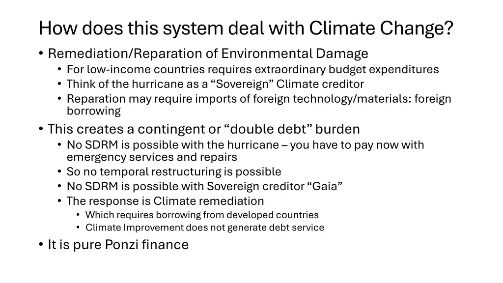 how does this system deal with climate change