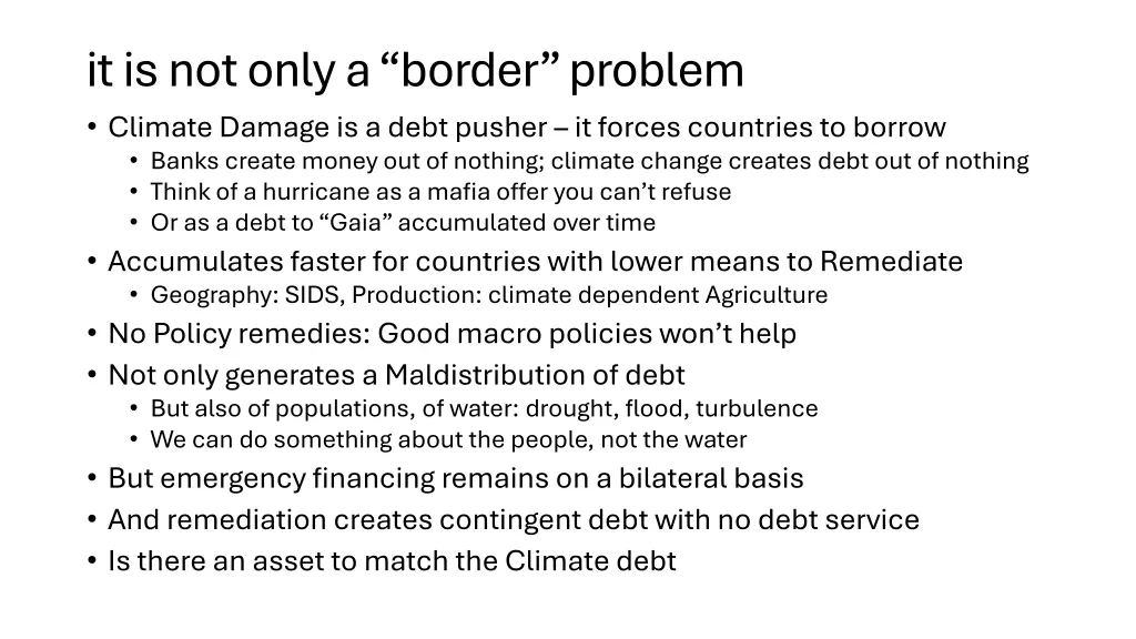 it is not only a border problem climate damage