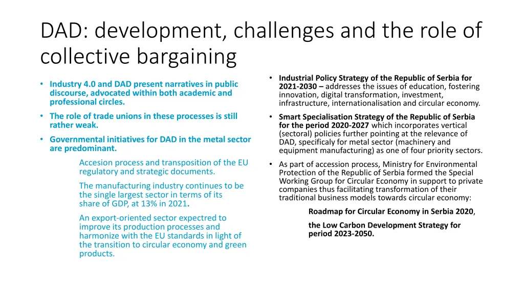dad development challenges and the role