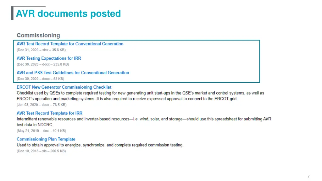 avr documents posted