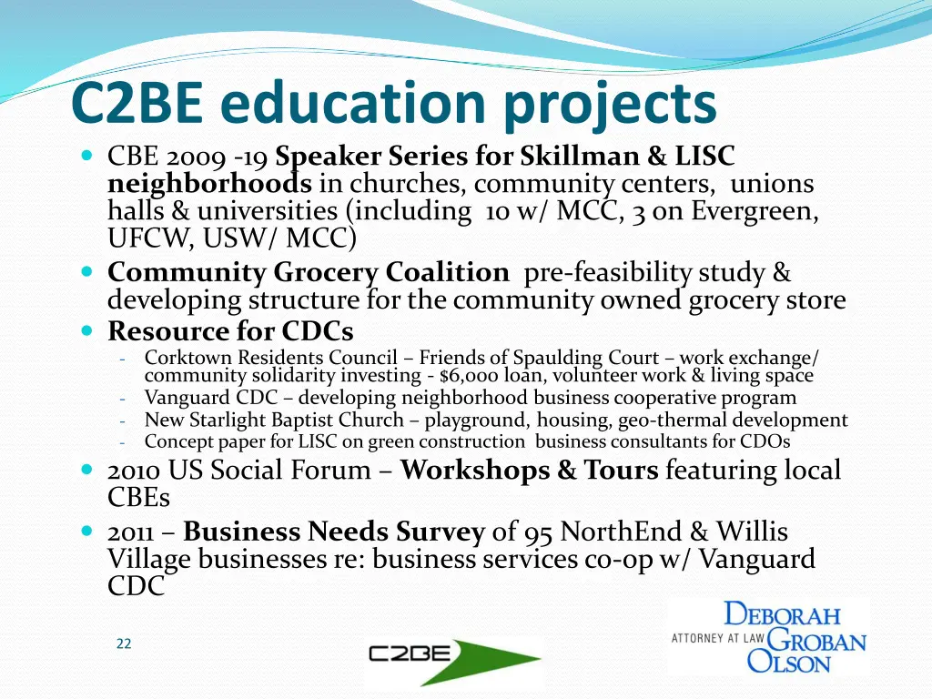 c2be education projects cbe 2009 19 speaker