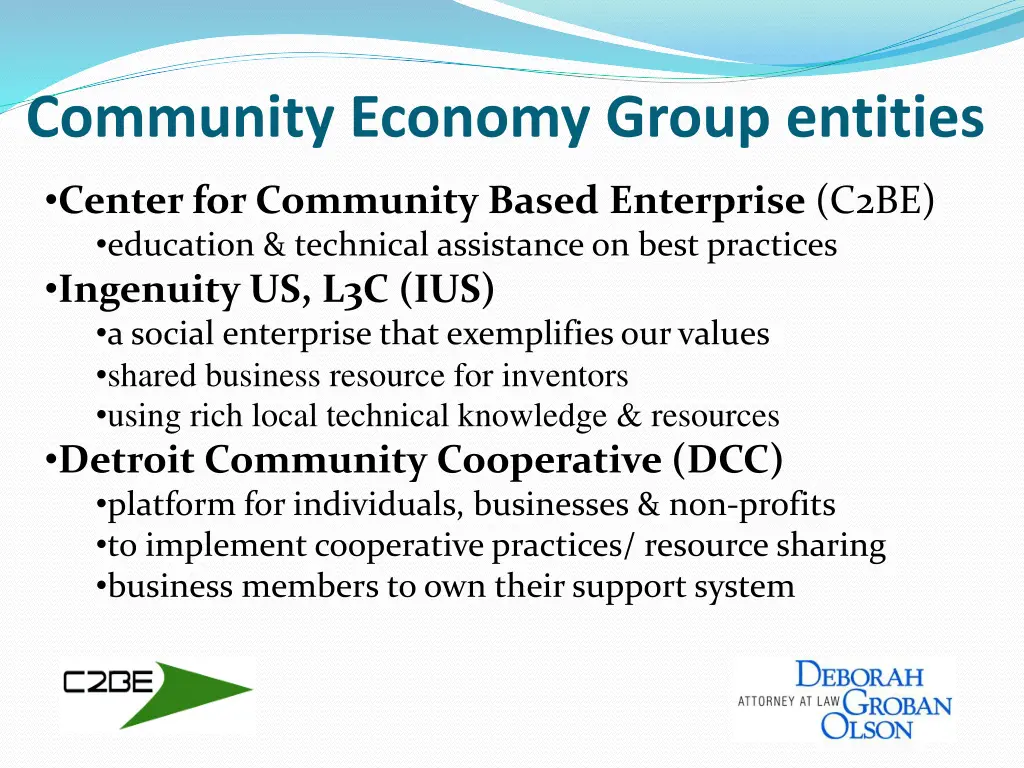 community economy group entities 1