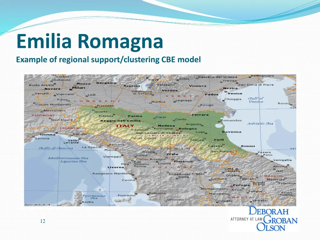 emilia romagna example of regional support