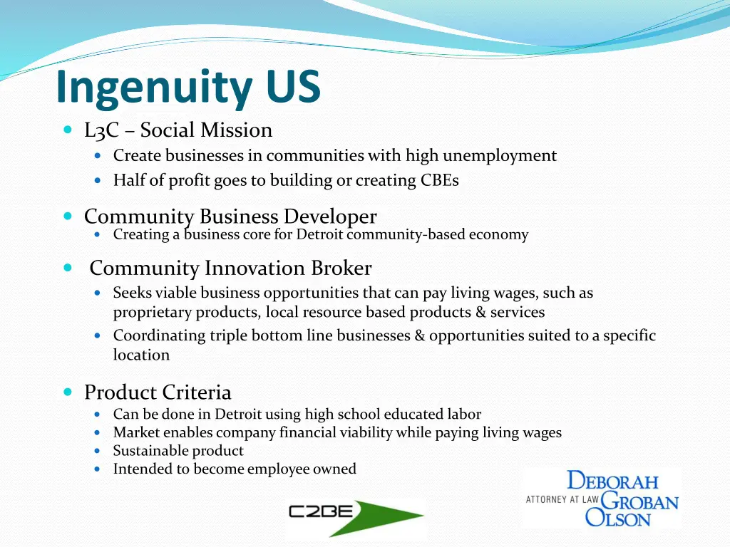 ingenuity us l3c social mission create businesses