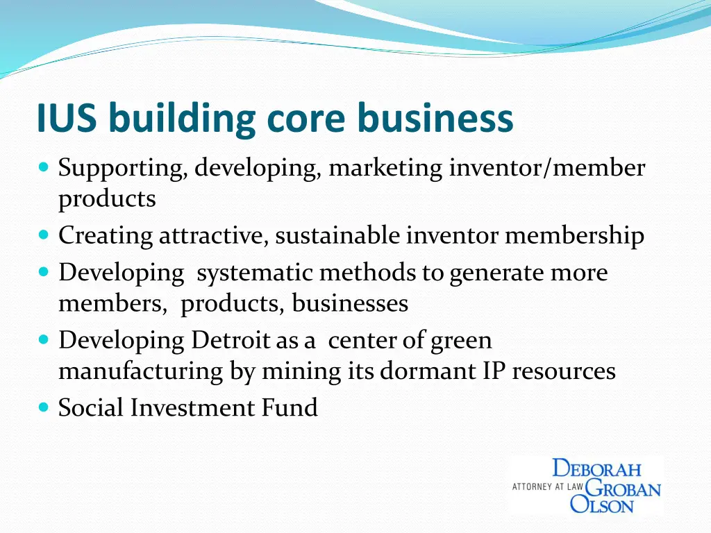 ius building core business supporting developing