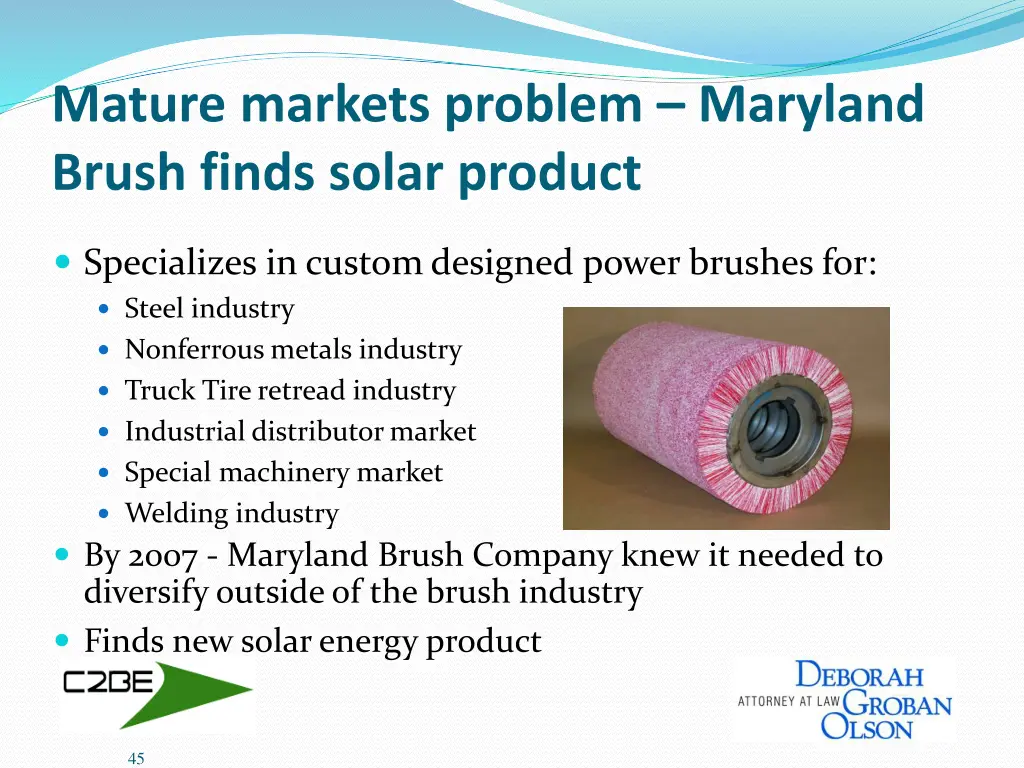 mature markets problem maryland brush finds solar