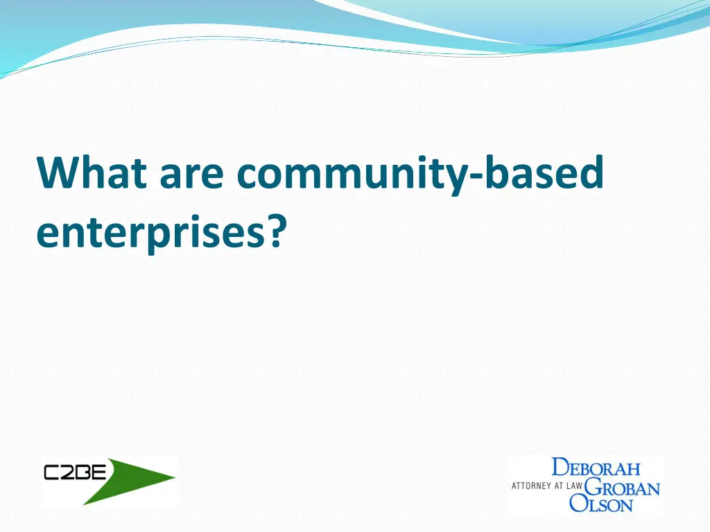 what are community based enterprises