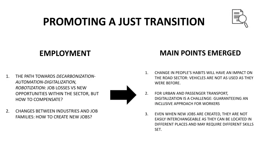 promoting a just transition