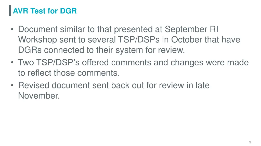 avr test for dgr