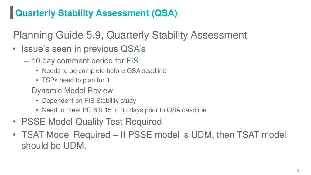 quarterly stability assessment qsa 1