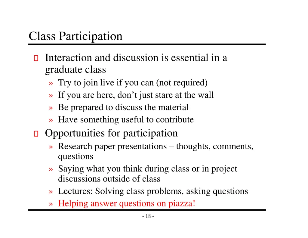 class participation
