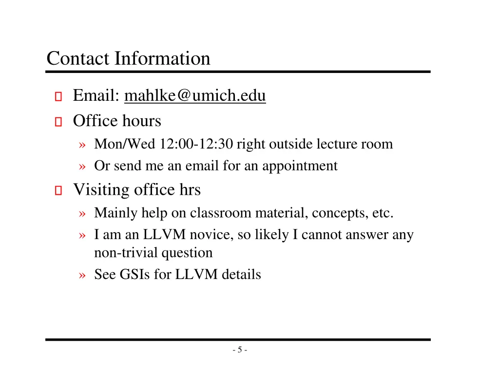 contact information
